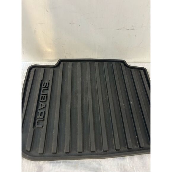 2 Subaru thick rubber floor black square mats 18"x14" - Picture 4 of 6